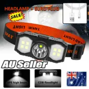 Waterproof Headlight Super Bright Head Torch LED USB Headlamp Camping Fishing UL