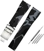 [Generic] Fit for Rubber Watch Strap Fit for Green Explorer Black GMT Yacht Silicone Watch Chain 20mm 21mm Bracelet