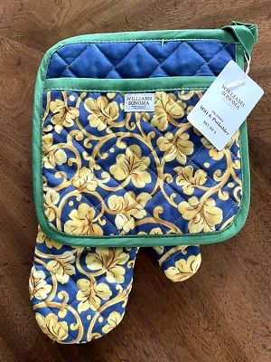 Williams Sonoma PALERMO OVEN MITT AND POT HOLDER SET