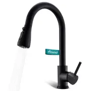 Black Kitchen Faucet with Pull Down Sprayer for RV Sink, VFAUOSIT Kitchen Sin...