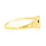 Natural Sapphire Heart Signet Ring in 9ct Yellow Gold, Q