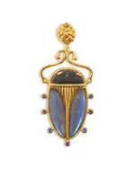 Capucine De Wulf Scarab Labradorite & Agate Pendant in 18K Gold Plated