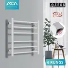 Stainless Steel SAA 6 Bar Heated Towel Rail Rack Electric Warmer Chrome Bathroom