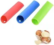 3 PCS Garlic Peeler Skin Remover Roller Keeper Silicone Garlic Peeler Upgrade Roll Tube Garlic Tools Kitchen Gadgets Attractive Processed (Red,Green,Blue)