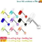 10PCS Tongue Ring Barbells Colourful Pill Stainless Steel Bar Piercing Jewellery