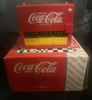 Coca-Cola Coke Stamp Set With Diecast Cooler & 3 Sets Of Bottles 1996