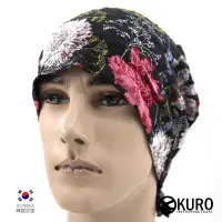 在飛比找蝦皮商城優惠-KURO-SHOP韓進口黑色花朵免綁頭巾