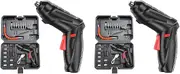2X Rechargeable Mini Electric Screwdriver 90°-180°Rotating Handle LED Wireless Screwdriver Drill Electric Screw Driver