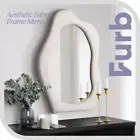 Furb Irregular Wall Mirror Vanity Mirror Fabric Frame White