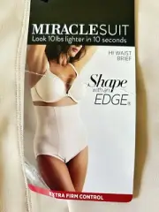 NWT Miraclesuit Hi Waist Brief Sz M Shapewear Shape with an Edge Underwear Nude