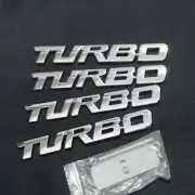 Chrome TURBO Silver Metal Grille Emblem + 3x Decal Sticker Badge Engine 3D Coupe (for: Renault)