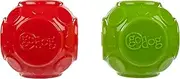 goDog (Set of 2 Holiday Collection Silent Squeak Ball Dog Toys, Ultrasonic Squeaker - Set of 2, Green & Red