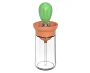 Oil Dispenser Bottle With Barbecue Brush - Oil Storage And Dispenser Container,Greenish Orange