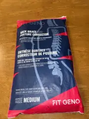 Fit Geno Black 2 In 1 Back Brace And Posture Corrector Size Medium *BRAND NEW!*