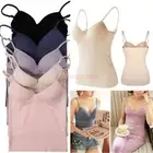 Camisole Tops With Built in Bra Adjustable Strap Vest Padded Tank Tops S-XL