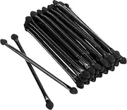 35 PCS Professional Disposable Dual Side Sponge Eyeshadow Brush, Double Head Eye Shadow Brushes Makeup Applicator Cosmetic Tools Disposable Eyeshadow Applicator (Length: 12 Cm, Black)