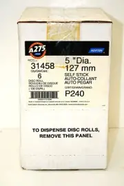 Norton A275 31458 Sanding Disc Roll 5 inch 240 Grit 100 Per Roll 6 Rolls per Box