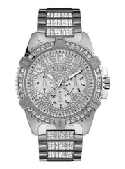 GUESS Men's Silver Frontier Crystal Watch