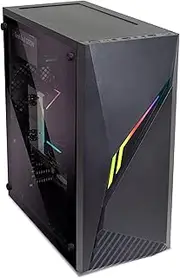 Zalman Raven ATX Gaming PC Case, Spectrum RGB Lighting Strip with Control Button, Tempered Glass Side Panel, USB 3.0, Preinstalled 120mm Rear Fan, Compact Mid-Tower for ATX, MATX, and Mini-ITX