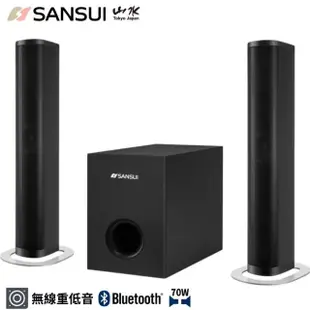 【SANSUI 山水】2.1聲道分離式 3D立體音效無線重低音藍牙喇叭(藍芽音響)