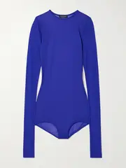 [ANN DEMEULEMEESTER] ANN DEMEULEMEESTER - Bien Jersey Bodysuit - Blue - x small x small Blue