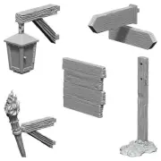 Deep Cuts Unpainted Miniatures: Signs & lights - WizKids