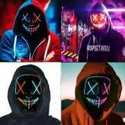 Neon Stitches LED Mask Wire Light Up Costume Purge Party Halloween Masks AU