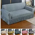 1/2/3/4 Seater Geometric Elastic Sofa Slipcover Room Sectional L-shape Protector