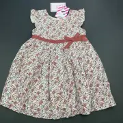 Girls size 0, Pumpkin Patch, cotton lined party dress, butterflies, NEW