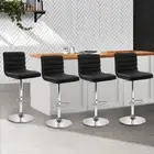 4X Stylish Bar Stools PU Leather High-Back Swivel Gas Lift Kitchen Barber Seat