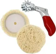 Wool Buffing Pads Set,Pure Wool 7inch Wool Buffing & Polishing Pads+ Cleaning...