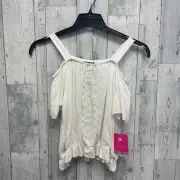 New IN Girl San Francisco Girls XL Off Shoulder Rayon Gathered Peasant Blouse