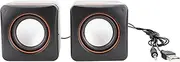 3.5mm Jack Desktop Speaker, Black USB Speaker, Desktop Gaming Speakers for Home Computer for Laptop Office (binaural)