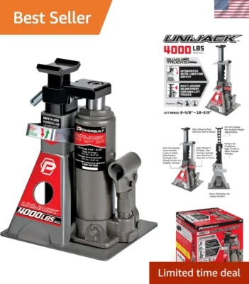 2 Ton Hydraulic Bottle Jack Stand Combo, Portable, Wide Base for Vehicles