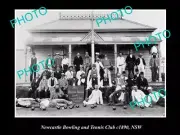 OLD POSTCARD SIZE PHOTO OF THE NEWCASTLE BOWLING & TENNIS CLUB c1890 NSW