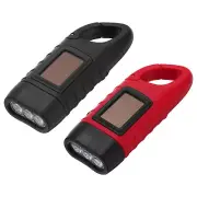 Hand Crank Solar Powered Flashlight, 2Pcs Rechargeable LED Flashlight, Red/Black