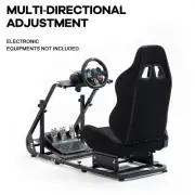 Zootopo Racing Simulator Cockpit Frame with Real Black Seat Fits Logitech G923
