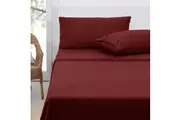 Polar Fleece Sheet Set King 36cm Wall with King Pillowcases Burgundy