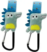 CATIEBYE 2Pcs Cartoon Stroller Hooks Durable Bag Holders for Prams Convenient Nursery Bag Hanger Clips for Shopping Picnics and Walks Fits All Stroller Handles