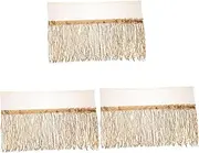 STOBOK 3pcs Sequin Skirt Fringe Tassel Trim Decorative DIY Trim for Latin Dance Hip Tassel Skirt