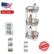Compact 3-Tier Bronze Shower Caddy Organizer - Rust-Resistant Bathroom Storage