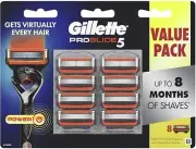 Gillette Men's ProGlide 5 FlexBall Power Razor Blades Value Pack with 8 Cartrid