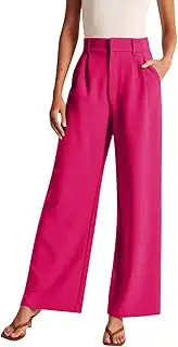 [Generic] for Women Casual Summer Pants Work Business Casual High Waisted Dress Pants Flowy Trousers Wide Leg Sweat Pants