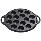 Cast Iron Takoyaki Pan 15 Compartment Holes Nonstick Octopuses Meat Balls Mold #