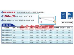 台北市長春路 飛利浦 PHILIPS LED T8 燈管 玻璃燈管 16W 4尺 4呎 單邊入電 全電壓