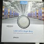 LED Shop Lights 100W 16,000LM 5000K Super Bright High Bay 2 Pack