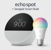 Amazon Echo Spot Bundle (2024) with Sengled LED Smart Light Bulb, White | $99