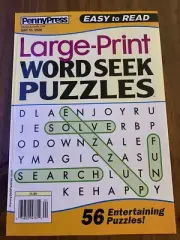 PennyPress LARGE PRINT WORD SEEK PUZZLES Magazine EASY to READ May 15 2020 NEW