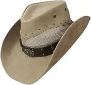[ZJSCNBE] Men Women Mesh Western Cowboy Hat Wide Brim Hat Outdoor Sombrero Hombre Cowgirl Hat Punk Belt