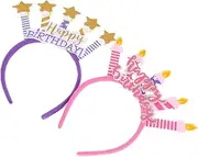 [WRITWAA] 2pcs Birthday Headbands for Boys and Adorable Party Hair Hoops Accessories for Birthday Celebrations Durable and Skin Friendly Design for Photo Shoots